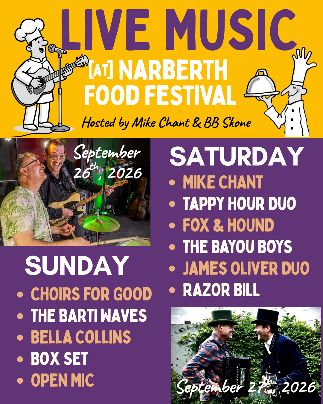 Live music programme 2026